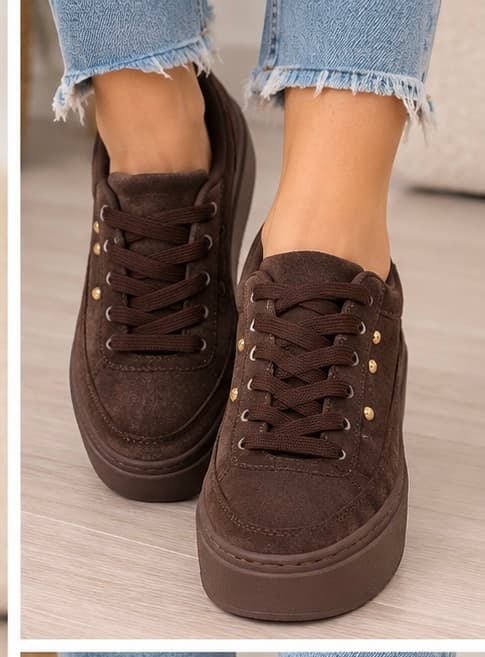 Καφέ δυπατο suede sneakers 